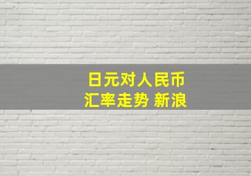 日元对人民币汇率走势 新浪